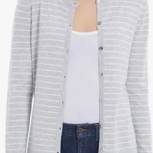 JONES New York Gray And White Cardigan